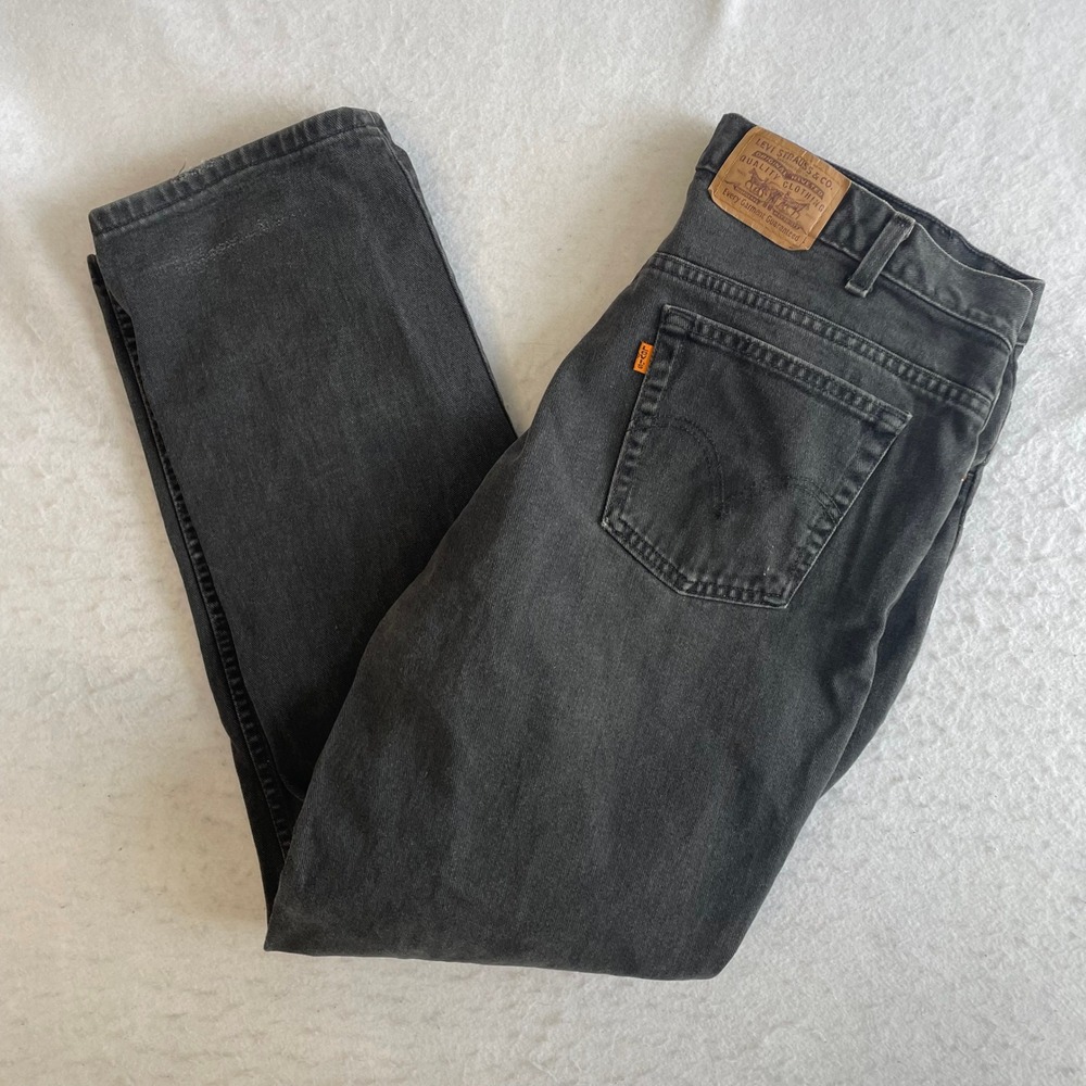 Levi's 506 Jeans Mens 38x30 Black Orange Tab Straight Leg Denim 50619-0319